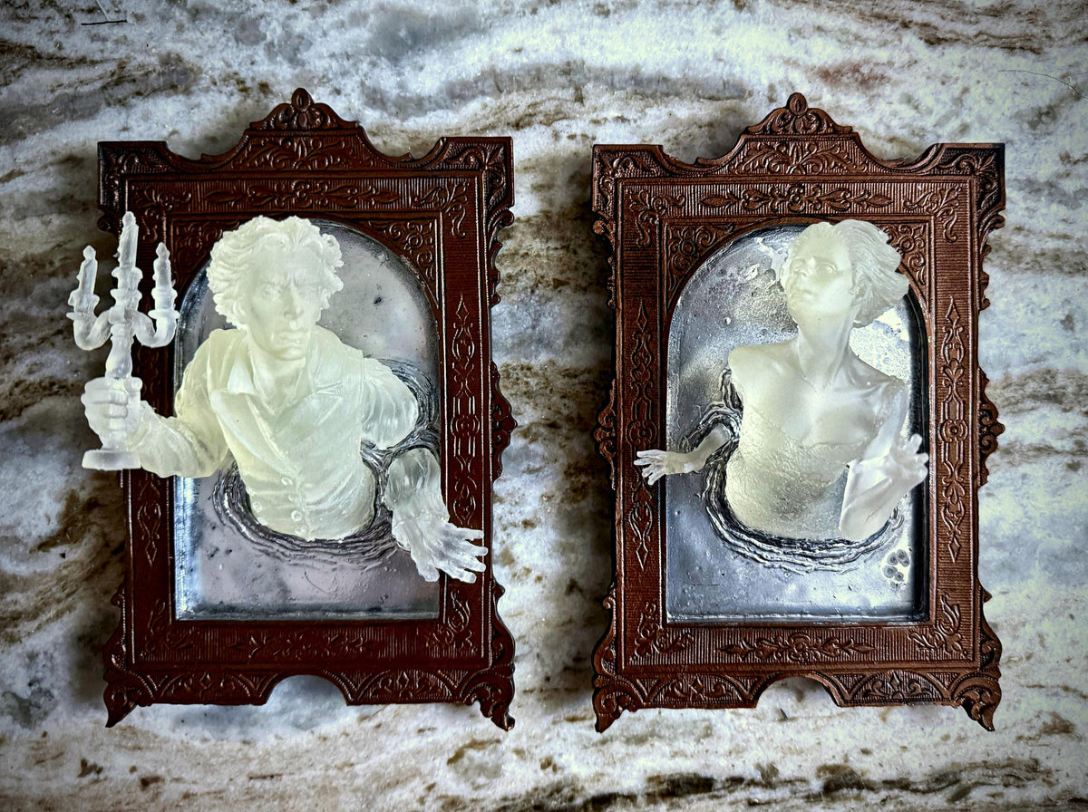 Ghost in the Mirror Wall Plaque, Glow in the Dark Resin | Victorian Gothic Haunted Wall Art | Gift for Halloween and Spooky Home Decor