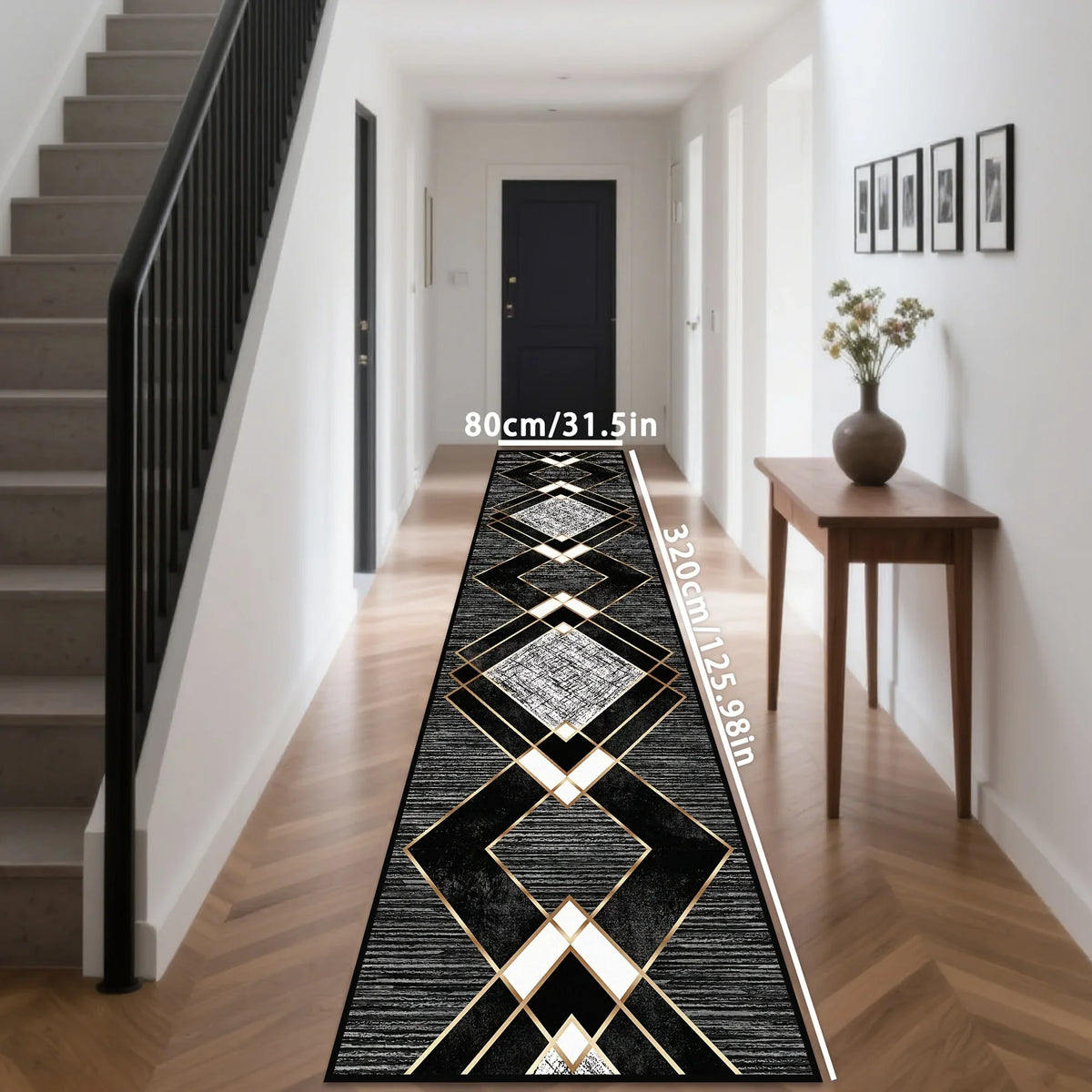 VIKAMA Black Skull Carpet Halloween Decoration Gothic Style Large Area Rugs Balcony Hallway Rug Kitchen Floor Rug Doormat