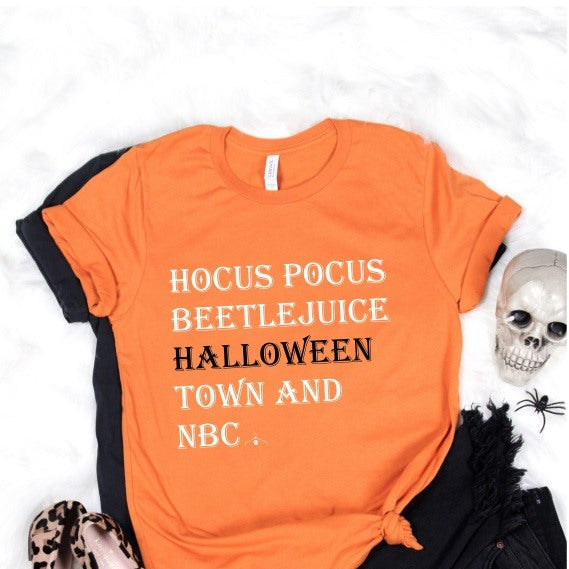 "Halloween Movies" Orange And Black Tee - Unisex Shirt