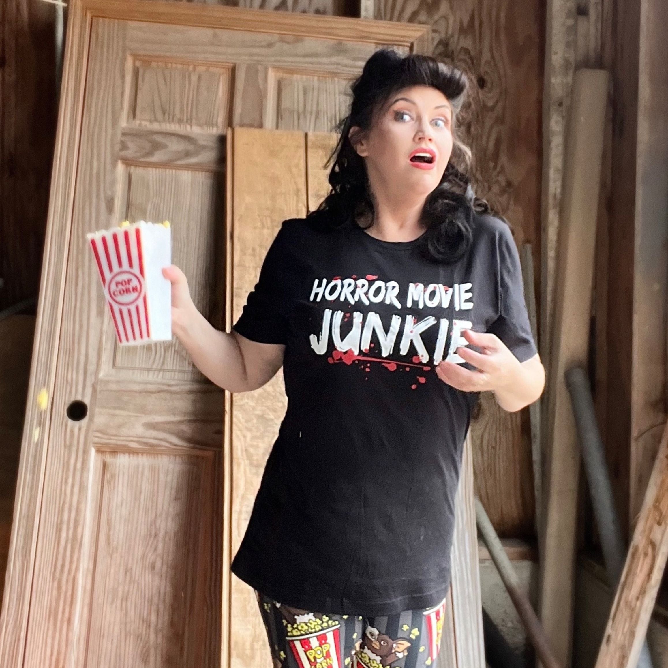 Horror Movie Red And White Crime Junkie Tee - Unisex Shirt