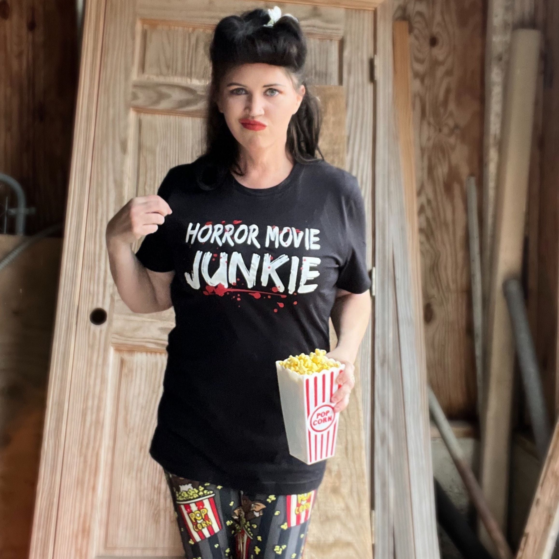 Horror Movie Red And White Crime Junkie Tee - Unisex Shirt